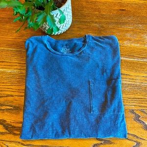 J.Crew Made in USA Long Sleeve Pocket T-Shirt in Large Tall Grey
